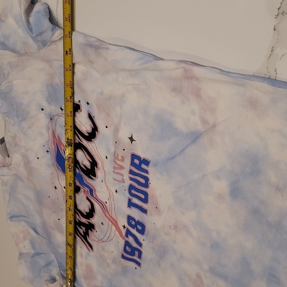 AC DC 1978 Tour T-Shirt White Tie Dyed Women's Size Large 2022 - Picture 8 of 9